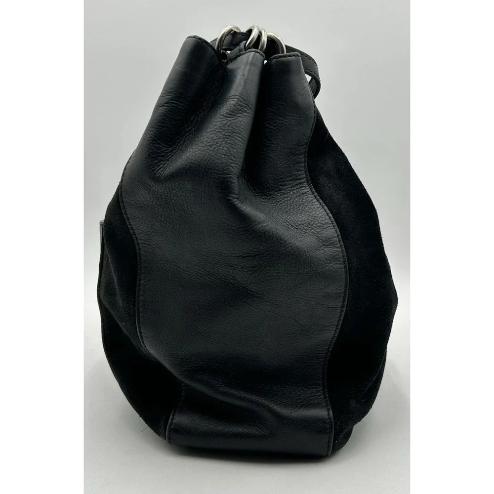 Michael Kors Quincy Large Shoulder Tote in Suede and Leather Black
